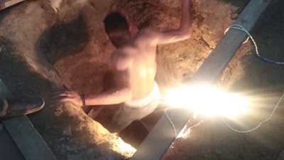 مصرع مواطن أثناء التنقيب عن الآثار في عين شمس (صور)