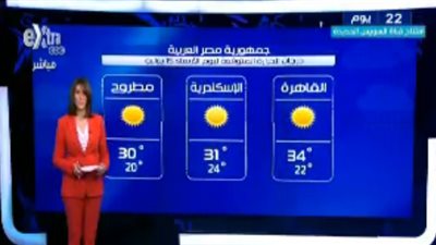 بالفيديو.. «الأرصاد»: الطقس حار رطب والعظمى بالقاهرة 35 درجة