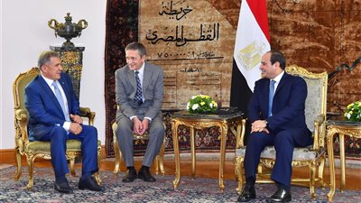 رئيس جمهورية تتارستان يزور المتحف المصري بالتحرير