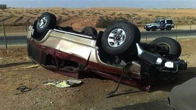 انقلاب سيارة على الطريق الزراعي السريع بقها وأنباء عن إصابات