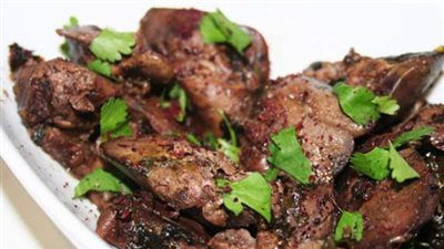 طريقة عمل كبدة مشوية بالمشروم