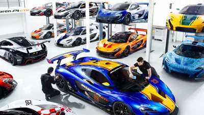 بالصور..ماكلارين تكشف عن ورشة مذهلة بها 12 سيارة P1 GTR