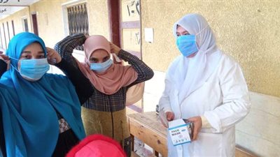 فرق طبية والتزام بالتباعد داخل اللجان الانتخابية في الدقهلية