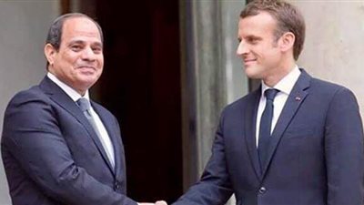 مؤتمر صحفي مشترك بين السيسي وماكرون بقصر الإليزيه