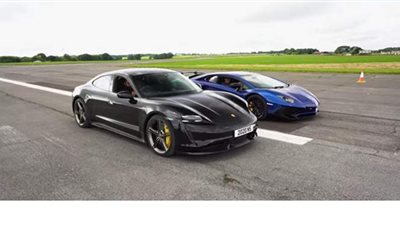 بورش تايكان الكهربائية تسحق لامبورجيني أفينتادور في سباق الربع ميل