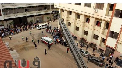 محاكاة لعملية مكافحة حريق وإخلاء أحد مباني هندسة المنصورة