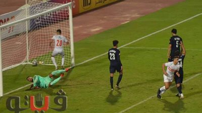 مصطفى محمد يسجل هدف التعادل للزمالك في شباك بيراميدز
