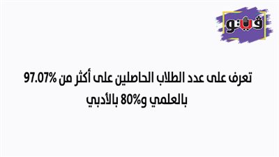 تعرف على عدد الطلاب الحاصلين على أكثر من 97.07% بالعلمي و80% بالأدبي