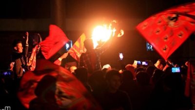 مسيرات الأهلاوية بشوارع وسط البلد احتفالا بالفوز على الزمالك (فيديو)