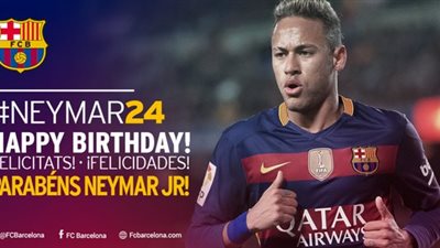 برشلونة يهنئ «نيمار» بعيد ميلاده الـ24