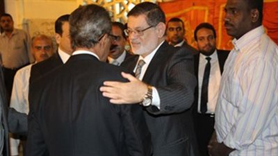 سيد عبد العال ومختار نوح واكمل قرطام في عزاء والدة ثروت الخرباوى بمسجد المشير