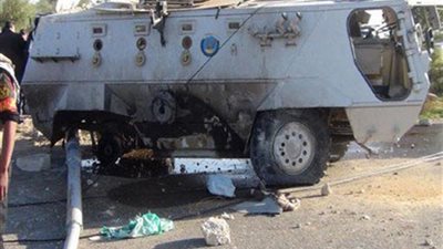 إصابة 3 مجندين من الشرطة في انفجار مدرعة بالشيخ زويد