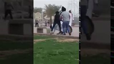 شباب يضربون شخصا ويروعون المواطنين بالكلاب (فيديو)
