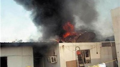 السيطرة على حريق باستراحة أراضي الخريجين في 