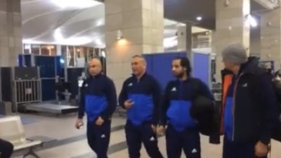 وصول بعثة المصري إلى مطار القاهرة استعدادا للسفر لزامبيا (فيديو)