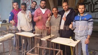 بالصور.. شباب الخانكة ينهون حملتهم لصيانة المدارس