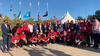 وزير الرياضة يؤازر بعثة الألعاب الأفريقية في المغرب قبل الافتتاح (صور)