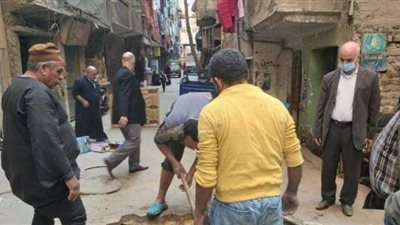 هبوط أرضي في شارع شرق شبرا الخيمة | صور