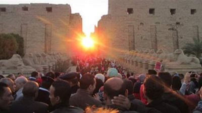 سر تعامد الشمس على معبد الكرنك وقصر قارون يوم الانقلاب الشتوي