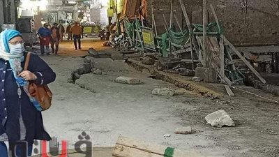 هبوط أرضي بشارع عزيز فهمي أمام سينما مصر بطنطا