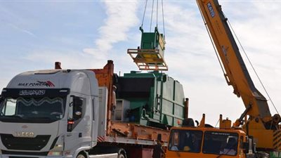 وصول معدات مصنع تدوير القمامة بسندوب في الدقهلية | صور