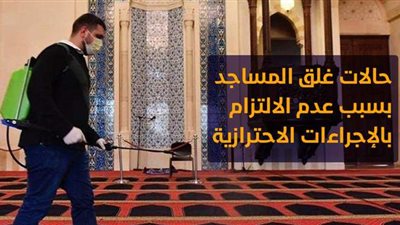 حالات غلق المساجد بسبب عدم الالتزام بالإجراءات الاحترازية | إنفوجراف