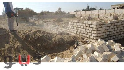 إزالة تعديات على أراضي الدولة بمركز الواحات البحرية | صور