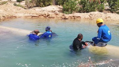 توقف ضخ المياه للعريش بسبب تسريب في الخط الناقل