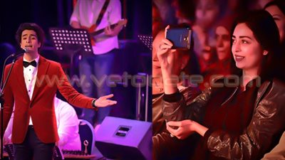 بالصور.. هبة مجدي تحتفل مع محمد محسن بعيد الحب في ساقية الصاوي