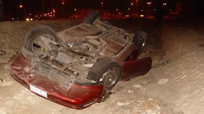 مصرع وإصابة 3 أشخاص في انقلاب سيارة من أعلى كوبرى الدقي