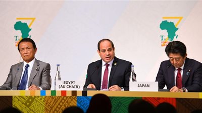 مؤتمر صحفي مشترك للسيسي ورئيس وزراء اليابان (صور)