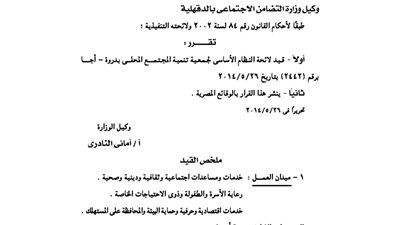 قيد لائحة جمعية تنمية المجتمع المحلى بدروة