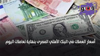 أسعار العملات في البنك الأهلي المصري بنهاية تعاملات اليوم