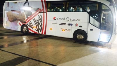 حافلة الزمالك والاتحاد تصل إستاد الإسماعيلية
