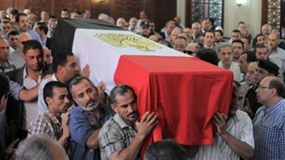 أهالي دمنهور يشيعون جثمان شهيد حادث رفح الإرهابي