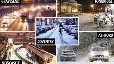 إغلاق الطرق ومئات المدارس في بريطانيا بسبب الثلوج الكثيفة (صور)