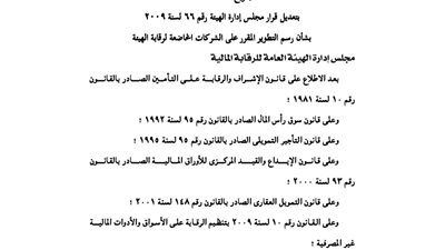 رسم تطوير الشركات الخاضعة لرقابة الهيئة العامة للرقابة
