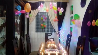 هكذا احتفلت مصرية بعيد ميلاد زوجها المغترب (صور)