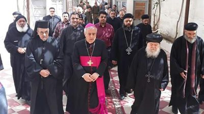 سفير الفاتيكان يزور مطرانية طما لتقديم العزاء في الأنبا فام