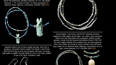 بالصور.. موقع عالمي يعلن عن مزاد لبيع آثار مصرية