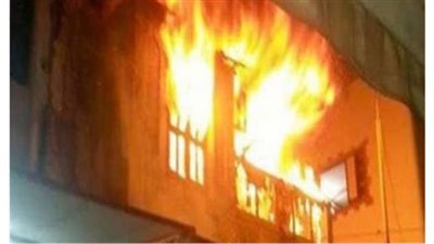 إصابة طفل فى حريق نشب داخل محل تنجيد بحلوان
