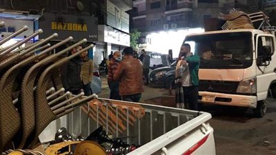 غلق 8 كافيهات وتحرير 6 محاضر إشغال بالدقي