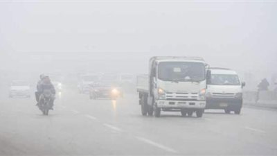 غلق طريق السويس الصحراوي بسبب الشبورة المائية