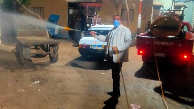 حملة ليلية لتعقيم قرى التل الكبير في الإسماعيلية | صور