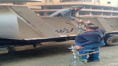 مصادرة ٥٥ شيشة بمقاهي مخالفة بشبرا الخيمة