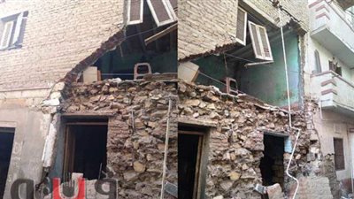 انهيار منزل مكون من 3 طوابق في بني سويف | صور