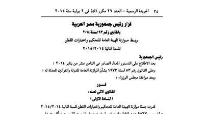 موازنة الهيئة العامة للتحكيم واختبارات القطن