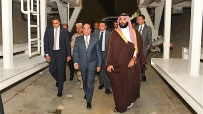 15 صورة ترصد تفقد السيسي وبن سلمان لمشروعات محور قناة السويس