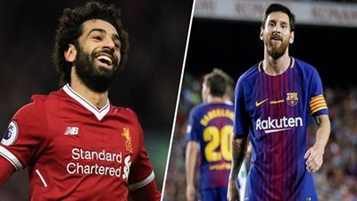 محمد صلاح خلف ميسي في صراع الحذاء الذهبي باستفتاء موقع برشلونة