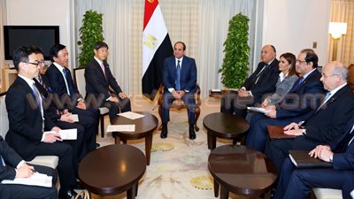 السيسي في لقائه مع رئيس «چايكا».. يبحث تنفيذ مشروعات جديدة في مصر.. الطاقة والنقل وتطوير المتحف المصري الكبير على رأس الموضوعات.. الاستفادة من نظام التعليم الياباني وتطبيقه في المدارس المصري